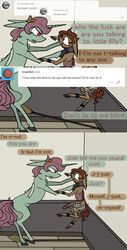 ! ... anus apron ask_blog clothing collar crying dialogue equine female horn male mammal my_little_pony omnipresentcrayon pussy tears text unicorn