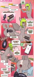 absurd_res ahe_gao anal anal_sex anthro anus aroused aroused_face ass balls bed bite biting_lip blush bodily_fluids braided_hair brown_body brown_fur buttplug close-up closed_eyes comic comic_panel cum cum_drip cum_inside damienkamien deer dripping duo ears_back edging electronics eye_roll eyebrows fur furniture gaping gaping_anus genital_fluids genitals gesture green_hair green_nose grey_body grey_fur hair half-closed_eyes hand_gesture heart_symbol hi_res internal internal_anal long_hair looking_pleasured lovense lovense_hush lovense_solace_pro lube lube_drip lube_string lying lying_on_bed male mammal max_(damienkamien) mephitid moan motion_blur motion_lines narrowed_eyes nipples nude object_in_ass on_back on_bed onomatopoeia orgasm penetrable_sex_toy penetration phone pink_eyes pink_nose pivoted_ears plug_(sex_toy) presenting presenting_anus prostate prostate_orgasm prostate_play prostate_stimulation prostate_with_heart raised_leg raised_tail saliva saliva_drip saliva_on_face saliva_on_tongue saliva_string sex_toy sex_toy_in_ass sex_toy_insertion shaking shaking_orgasm simple_background skunk smile solo sound_effects speech_bubble tail teeth text thumbs_up tongue tongue_out translucent vibrating vibrator vibrator_in_ass
