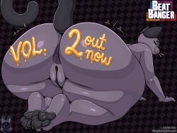2026 4:3 4_fingers 4_toes absurd_res all_fours anthro anus artist_name beat_banger bedroom_eyes big_butt black_body black_claws black_ears black_eyebrows black_finger_claws black_fur black_nose black_pawpads black_tail black_toe_claws body_writing bunfan_games butt butt_focus cathy_smith checkered checkered_background claws digital_media_(artwork) domestic_cat eyebrows eyelashes feet felid feline felis female female_anthro finger_claws fingers fur genitals green_eyes grey_body grey_fur half-closed_eyes hi_res huge_butt huge_thighs lidded_eyes looking_at_viewer looking_back looking_back_at_viewer mammal multicolored_body multicolored_fur narrowed_eyes nude nude_anthro nude_female pattern_background pawpads presenting presenting_anus presenting_hindquarters presenting_vulva pupils purple_anus purple_vulva raised_tail rear_view seductive simple_background skay_smidyth_samuel smile smiling_at_viewer solo tail text thick_thighs toe_claws toes vulva watermark whisker_spots whiskers wide_hipped_anthro wide_hipped_female wide_hips