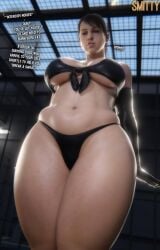 1girls 3d big_breasts curvy female female_focus female_only imminent_sex light-skinned_female metal_gear_solid pudgy_belly quiet_(metal_gear) smitty34 solo solo_focus thick_thighs weight_gain