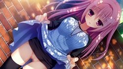 censored clothing game_cg kanadome_miyako no_panties pure_girl purino_party skirt skirt_lift tagme