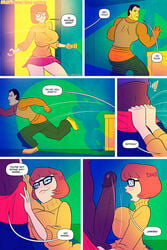 1girls big_breasts big_penis bob_cut breasts dark-skinned_male dark_skin interracial kennycomix laz_(madefromlazers) nerd penis scooby-doo undressing velma_dinkley