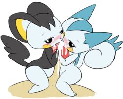 1boy ass cum cum_in_mouth cum_inside emolga erection fellatio female feral flying_squirrel group human interspecies looking_at_viewer male mammal nintendo open_mouth oral pachirisu paws penis pokemon pokephilia pov rodent sex simple_background size_difference smile squirrel straight tail tongue vono