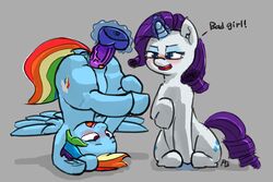 2016 ass blue_eyes cutie_mark dialogue dildo dock duo english_text equine eyeshadow feathered_wings feathers female feral friendship_is_magic hair half-closed_eyes hooves horn levitation magic makeup mammal multicolored_hair my_little_pony open_mouth pabbley pegasus penetration purple_hair pussy rainbow_dash_(mlp) rainbow_hair rarity_(mlp) sex_toy simple_background text toying_partner unicorn vaginal_penetration wings yuri