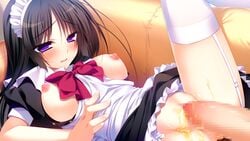 censored clothed_sex clothing game_cg kuchifusa_yogiri maid peeing pure_girl purino_party stockings tagme