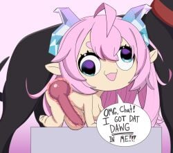 1boy 1girls canine canine canine_genitalia canine_penis chibi chibidoki completely_naked completely_naked_female completely_nude completely_nude_female dialogue dog_penis doggy_style horns indie_virtual_youtuber interspecies mallark penetration pink_hair sex virtual_youtuber x-ray zoophilia