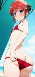 1girls ai_generated angel_face_slut_ass big_breasts bikini forced forcing gintama kagura_(gintama) teenage_girl teenager younger_female