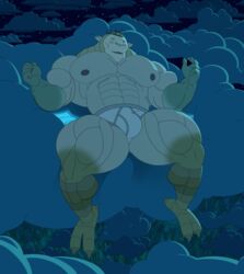 bulge clothing feline flaccid fur human hybrid lion male male_only mammal nipples pecs ripped-saurian scales solo solo_male underwear vampire_king