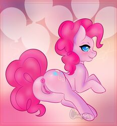 anus brony cinnamama earth_pony equine female feral friendship_is_magic mammal my_little_pony party pink_hair pinkie_pie_(mlp) pussy solo