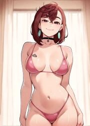 1female 1girls ai_generated ayase_momo bikini blackedcommiss1 choker dandadan female looking_at_viewer momo_ayase pink_bikini queen_of_spades queen_of_spades_symbol queen_of_spades_tattoo solo solo_female solo_focus