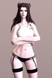 1girls 3d aniroxas black_panties daz_studio douluo_dalu garter_straps panties shirt_and_panties solo zhu_zhuqing_(douluo_dalu)