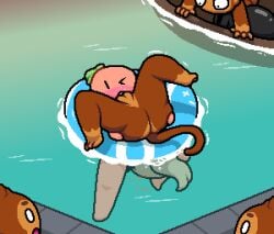 admiral_brickell anthro asphyxiation bloons_td_6 bloons_tower_defense blush blushing boat breathplay btd6 bubble bubbles cunnilingus dart_monkey drowning furry looking_shocked looking_surprised monkey onomatopoeia ponytail pool pool_ring pool_toy public public_nudity public_sex red_body red_skin resort resort_(btd6) shocked shocked_expression surprised surprised_expression tail tomato tomato_(okami_tomato) underwater underwater_blowjob underwater_sex upside-down upside_down upside_down_fellatio water zxtomatofan