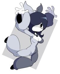 big_ass big_breasts big_butt big_thighs big_titties black_hair black_skin curvaceous curvaceous_female curvaceous_figure curvy curvy_figure curvy_hips female female_focus female_only loggofrog looking_at_viewer mimi_(loggofrog) original original_character short_hair white_hair white_skin