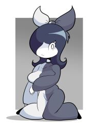 big_ass big_breasts big_butt big_thighs big_titties black_hair black_skin curvaceous curvaceous_female curvaceous_figure curvy curvy_figure curvy_hips female female_focus female_only loggofrog looking_at_viewer mimi_(loggofrog) original original_character short_hair white_hair white_skin