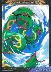 absurd_res asian_mythology bodily_fluids claws dragon eastern_dragon female feral flying generation_3_pokemon genital_fluids genitals green_body harehunter hi_res legendary_pokemon looking_at_viewer mythological_creature mythological_scalie mythology nintendo open_mouth open_smile outside pink_genitals pink_vulva pokemon pokemon_(species) presenting presenting_pussy presenting_vulva pussy rayquaza scalie sky smile solo solo_focus tail vaginal_fluids vulva yellow_eyes