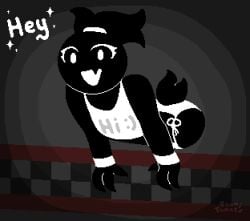 anthro armband bikini_bottom chica_(fnaf) chicken five_nights_at_freddy's five_nights_at_freddy's_2 fnaf fnaf_2 ghost ghost_girl hairband happy okami_tomato shadow_chica_(okami_tomato) shadow_toy_chica tail toy_chica_(fnaf) white_bikini white_bikini_bottom white_eyes