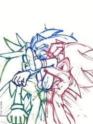 3:4 anal anal_sex anthro balls bodily_fluids cum cum_in_ass cum_inside double_anal double_penetration gay gay_male genital_fluids genitals group hi_res male male/male mav3s_illus penetration penis sega shadow_the_hedgehog silver_the_hedgehog sonic_(series) sonic_the_hedgehog sonic_the_hedgehog_(series) trio yaoi