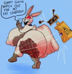 1girls 3_toes 4_fingers ass ass_bump ass_ripple bubble_butt bunny butt_bump costume female female_focus five_nights_at_freddy's five_nights_at_freddy's:_security_breach fnaf funny furry fursuit gloves_(marking) gluteal_fold hoovedleader hourglass_figure huge_ass huge_breasts humor hyper lagomorph looking_back machine motion_lines nipple_bulge red_eyes rippling_ass socks_(marking) stitches text thick_thighs vanny_(fnaf) wet_floor_bot_(fnaf) whiskers