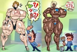 1girls dark_skinned_female ebonization female female_only hourglass_figure huge_ass huge_breasts leotard mechanical noonun paint race_swap robot solo standing tagme thick_thighs