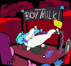 anal anal_sex animated anthro arms_tied ass bodily_fluids bondage bondage bondage_gear bound bovid caprine darkner deltarune dildo dominant dominant_female english_text female gesture goat hand_gesture helpless horn human immobile internal internal_anal kinkykong kris_(deltarune) lancer_(deltarune) male male_penetrated mammal nubert penetration penile penis_milking purple_body ralsei reptile restrained restraints scalie selling_cum sex_toy sex_toy_insertion susie_(deltarune) text thumbs_up undertale_(series) x-ray_view