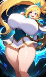 ai_generated blonde_hair huge_breasts janna_windforce league_of_legends summoner's_rift thick_thighs