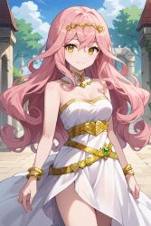 1girls ai_generated anime anime_girl breasts female goddess goddess_of_love image isekai_wa_smartphone_to_tomo_ni. karen_mochizuki long_hair mochizuki_karen pink_hair slim_girl slim_waist thighs waifu white_skin yellow_eyes young younger_female younger_sister