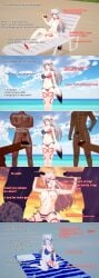1girls 3d 4boys 4th_of_july amaterasu amaterasu_(okami) american_flag_bikini asian asian_female beach beach_chair beach_towel big_breasts bikini black_tipped_tail breasts capcom clover_studio comic dark-skinned_male deity deity_on_mortal female furry gangbang gijinka goddess humanized interracial japanese_mythology koikatsu long_hair male male/female okami okami_(capcom) orange_eyes personification red_accents red_markings swimsuit swimwear tagme tail two-piece_swimsuit white_hair wolf wolf_girl