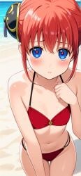1girls ai_generated angel_face_slut_ass big_breasts bikini forced forcing gintama kagura_(gintama) teenage_girl teenager younger_female