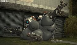 3d anus extreme_size_difference female grabbing_ass holding_object holding_weapon huge_ass huge_breasts inviting inviting_to_sex josh-u4 laying_on_floor laying_on_ground laying_on_side male mecha penis penis_between_ass pussy robot smaller_male source_filmmaker spectre_(titanfall) spread_legs taller_female titanfall titanfall_2 tone_(titanfall)