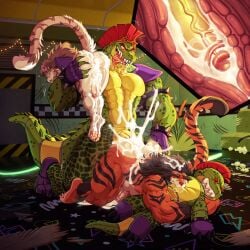 1:1 absurd_res alligator alligatorid anal anal_sex anthro ass barazoku big_butt big_muscles big_penis biped bodily_fluids crocodilian cum cum_in_ass cum_inside doggy_style domestic_cat erection felid feline felis five_nights_at_freddy's five_nights_at_freddy's:_security_breach foreskin from_behind_position genital_fluids genitals glans hi_res hug humanoid_genitalia humanoid_penis kiddie_jukes lion male male/male mammal montgomery_gator muscular muscular_anthro muscular_bottom muscular_male pantherine penetration penile penile_penetration penis penis_in_ass plushie reptile scalie scottgames sex slim_anthro slim_male spiral spiral_eyes steel_wool_studios tongue tongue_out vein veiny_penis x-ray_view