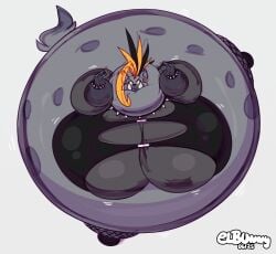 big_breasts breasts cleavage elbunny female furry huge_breasts inflation tagme thick_thighs wide_hips