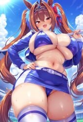 1girls ai_generated animal_ears anthropomorphization artist_request daiwa_scarlet_(umamusume) eyes female hair legs skin tagme umamusume umamusume_pretty_derby young