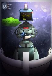 2025 2d 2d_(artwork) 2d_artwork artist_logo artist_name background beanontoast breasts computer_head computer_screen dialogue female grey_body karen_plankton krusty_krab robot robot_girl spongebob_squarepants thick_thighs