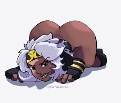 big_ass black_skin brawlhalla gamasutra naked_ass sidra_(brawlhalla) white_hair