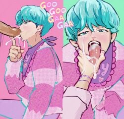 big_penis blush clothed clothing cum cum_on_face cum_on_tongue cute_face cute_male fully_clothed gay heart-shaped_pupils idoraad kpop_demon_hunters lilprincyvi male male_focus male_only netflix open_mouth oral oral_sex penis penis_in_mouth pov submissive submissive_male sucking sucking_penis tongue tongue_out yaoi