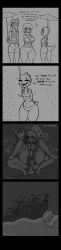 anthro anthro_penetrating asriel_dreemurr chara doggy_style female female_chara glazed_(artist) greyscale kitty_(under(her)tail) loud_sex monster_kid pulling_hair sex_on_bed tagme undertale