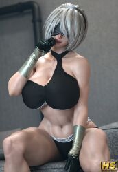 1girls 2025 3d 3d_(artwork) android ass athletic athletic_female bare_shoulders beauty_mark beauty_mark_under_mouth belly belly_button big_ass big_breasts big_butt black_bra blindfold bob_cut bra breasts busty cleavage color colored curvaceous curves curvy curvy_body curvy_female curvy_figure fanart female femme_fatale full_color gloves hagiwara_studio hairband hips huge_breasts large_ass large_breasts large_butt light-skinned_female light_skin looking_at_viewer mole mole_under_mouth naughty naughty_face nier:_automata panties platinum_games pose posing short_hair smile smiling smiling_at_viewer sports_bra sports_panties sportswear stomach thick_thighs thighs titties video_game video_game_character video_game_franchise video_games white_hair yorha_2b