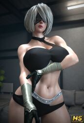 1girls 2025 3d 3d_(artwork) android ass athletic athletic_female bare_shoulders beauty_mark beauty_mark_under_mouth belly belly_button big_ass big_breasts big_butt black_bra blindfold bob_cut bra breasts busty cleavage color colored curvaceous curves curvy curvy_body curvy_female curvy_figure fanart female femme_fatale full_color gloves hagiwara_studio hairband hips huge_breasts large_ass large_breasts large_butt light-skinned_female light_skin looking_at_viewer mole mole_under_mouth nier:_automata panties platinum_games short_hair smile smiling smiling_at_viewer sports_bra sports_panties sportswear stomach thick_thighs thighs titties video_game video_game_character video_game_franchise video_games white_hair yorha_2b