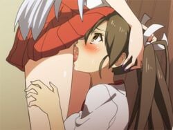 1futa 1girls 2016 big_penis blush bottomless brown_eyes brown_hair clothed clothing faceless faceless_character faceless_futanari fellatio female forced_oral futa_on_female futanari hair hair_ribbon hand_on_head head_out_of_frame huge_cock intersex kantai_collection light-skinned_female light-skinned_futanari light_skin long_hair low_res lowres nail_polish no_source open_mouth oral oral_penetration oral_sex penis penis_under_clothes penis_under_skirt ponytail ribbon saliva saliva_trail shoukaku_(kantai_collection) silver_hair skirt source_deleted standing tears tesuto tied_hair twintails uncensored yuri zuikaku_(kantai_collection)