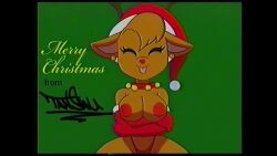 16:9 16:9_aspect_ratio 1girls 2023 2d_animation animated anthro anthrofied arm_under_breasts armwear bangs bell bell_collar big_breasts bouncing_breasts breasts breasts_out brown_body brown_fur brown_nose cel_shading christmas christmas_clothing christmas_headwear christmas_music closed_eyes clothed clothing collar crossed_arms crossgender deer ear_piercing elbow_gloves exposed_breasts female flexing_breasts frame_by_frame front_view fur genderswap genderswap_(mtf) gloves glowing glowing_nipples glowing_nose green_background green_eyes handwear hat headgear headwear hi_res high_resolution hires holidays long_playtime looking_at_viewer mammal moving_breasts mp4 mtf_crossgender music new_world_deer nipples panties piercing red_clothing red_nipples red_panties red_thong red_underwear reindeer rudolph rudolph_the_red_nosed_reindeer rule_63 santa_hat simple_background smile solo sound synced_to_music tagme tansau thick_thighs thong three-quarter_portrait tongue tongue_out topless underwear vhs_filter video wide_hips widescreen