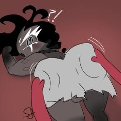 2026 ass ass_focus ass_grab balls balls_under_clothes ballsack big_ass big_thighs black_eyes black_hair blush blushing cookie_run cookie_run_kingdom devsisters first_porn_of_character grey_skin jiggling_ass looking_at_viewer male male_only mold_dough_cookie muscular muscular_male on_floor samku64 shaking_ass shocked sketch thick_thighs