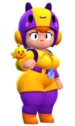 1girls ai_generated ass bea_(brawl_stars) big_ass big_breasts black_eyes brasil_louco brawl_stars female female_only full_body huge_breasts orange_hair shortstack simple_background supercell tagme white_background