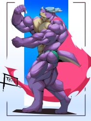 brawl_stars pierce_(brawl_stars) muscular muscular_male bara flexing furry dinosaur