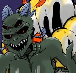 absurd_res alien alien_girl animal_horns anthro arthropod arthropod_abdomen arthropod_abdomen_genitalia arthropod_abdomen_penetration arthropod_abdomen_vulva big_breasts black_sclera blue_horn blush blush_lines breasts bug bug_girl caressing_face caressing_head cleavage clothed clothing crimsontyd duo earthworm_jim_(franchise) evil fangs_out feelers female gastropod genitals green_body green_skin grey_body grey_skin hi_res horn horns human humanoid looking_at_viewer male male/female mammal mandibles mollusk multi_eye orange_wings penetration penis pubes pupils queen_slug-for-a-butt red_eyes red_pupils sharp_teeth simple_background size_difference slug slug_girl smile taur teeth vaginal_penetration vulva wings