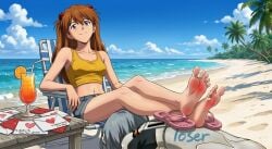 2girls ai_generated all_fours asuka_langley_sohryu bare_legs barefoot beach beach_chair blue_eyes blue_hair bondage character_name cocktail crossed_ankles crossed_feet degradation_text denim_shorts dominant dominant_female domination enjoying envelope feet feet_on_back femdom flip_flops foot_fetish foot_tease footprint footprint_on_sandals footstool happy happy_dom happy_girl heat human_footstool human_furniture humiliated humiliating humiliation humiliation_fetish insult insulting juice kneeling legs long_hair loser loser_submits love_letter medium_breasts mistress_and_slave mocking neon_genesis_evangelion obedience obedient obedient_sub orange_hair outside pink_sandals pink_soles playful plugsuit rei_ayanami relaxed relaxing sandals short_hair short_shorts sitting sitting_on_chair slave_girl smile smiling smiling_at_viewer soles soles_fetish submissive submissive_female sweat sweaty sweaty_feet sweaty_footwear sweaty_soles tank_top tears teenage_girl temperature_play toe_wiggle toes toes_spread tsundere white_bodysuit white_plugsuit wiggling_toes winner winner_teasing writing yellow_tank_top yuri