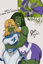 covering_face covering_mouth fart fart_cloud fart_fetish fart_in_face fart_torture farting farting_on_own_hand grossed_out invisible_woman invisible_woman_(marvel_rivals) marvel marvel_comics ronindraw she-hulk sue_storm