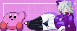 1girls boob_window breasts chains cheekymcclapems cleavage cleavage_cutout earrings female furry_ears hoodie jewlery kirby kirby_(series) panties rose shadow_wizard_money_gang sneakers thigh_highs thighhighs thighs white_body white_eyes white_hair wizard