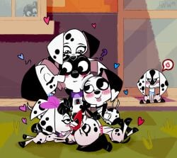 101_dalmatian_street 101_dalmatians 1boy 2020 7girls accessory angry angry_vein animal_genitals animal_penis artist_signature balls being_watched black_body black_eyes black_fur black_nose black_spots blush blush_lines bow bow_(feature) bow_accessory bow_ribbon canid canine canine_genitals canine_penis canis cheek_lick cheek_licking clenched_teeth cock collar cub d-pad_(whitewolf20xx) dalmatian dalmatian_on_dalmatian dee_dee_(101_dalmatians) dick digital_drawing_(artwork) digital_media_(artwork) disney dizzy_(101_dalmatians) dog_collar domestic_canine domestic_dog erect_penis erected_penis erection eyebrows eyelashes face_lick face_licking female female_canine female_cub female_dog female_feral feral feral_female feral_focus feral_male feral_on_feral feral_only floppy_ears fur genitals grey_pawpads group group_sex hair_accessory hair_ribbon hairbow handjob harem heart_symbol hi_res high_resolution highres jealous jealous_female large_ears licking licking_cheek licking_face licking_penis looking_at_another looking_out_window male male/female male_canine male_cub male_dog male_feral mammal narrowed_eyes oc oc_x_canon open_mouth open_smile oral oral_sex original_character outside pawpads paws penile penis penis_lick penis_licking pink_bow puppy red_penis ribbons seductive sex smile smiling spots spotted_body spotted_fur square_crossover sticking_out_tongue sticking_tongue_out tail tail_motion tail_wag tail_wagging tailwag teeth teeth_clenched tongue tongue_out wagging_tail white_body white_fur whitewolf20xx window young young_female young_feral young_male