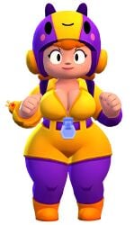 1girls ai_generated ass bea_(brawl_stars) big_ass big_breasts black_eyes brasil_louco brawl_stars female female_only full_body huge_breasts orange_hair shortstack simple_background supercell tagme white_background