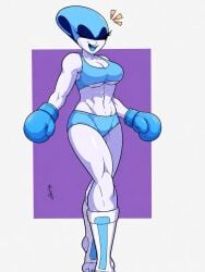 1girls 2d 2d_artwork abs alternate_version_at_source alternate_version_available barefoot boxing_gloves deltarune deltarune_chapter_2 female female_only muscles muscular muscular_female pale_skin queen_(deltarune) simple_background tagme tagme_(artist) white_background white_body white_skin